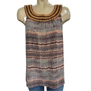 Dalia Multicolor Beaded Tank Top Size M
